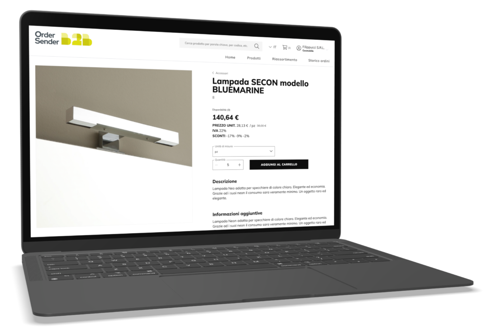 order sender b2b ecommerce