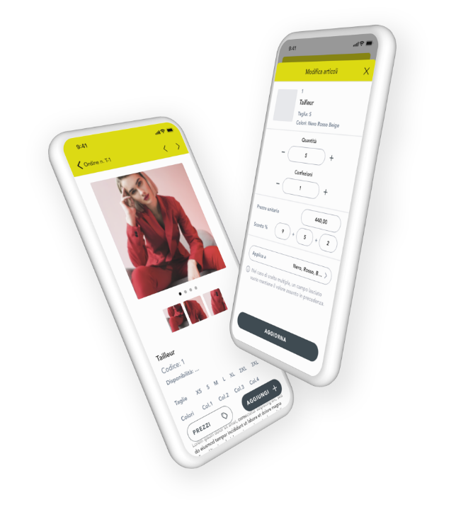 gestione taglia e colore order sender