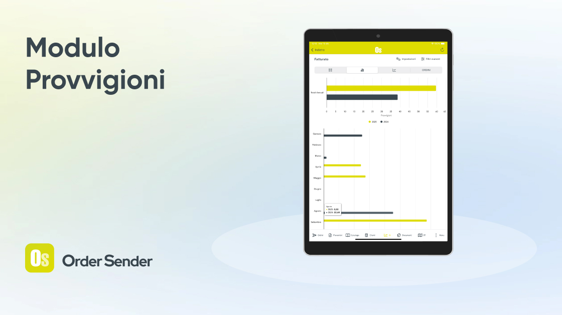 Gestione provvigioni agenti Order Sender