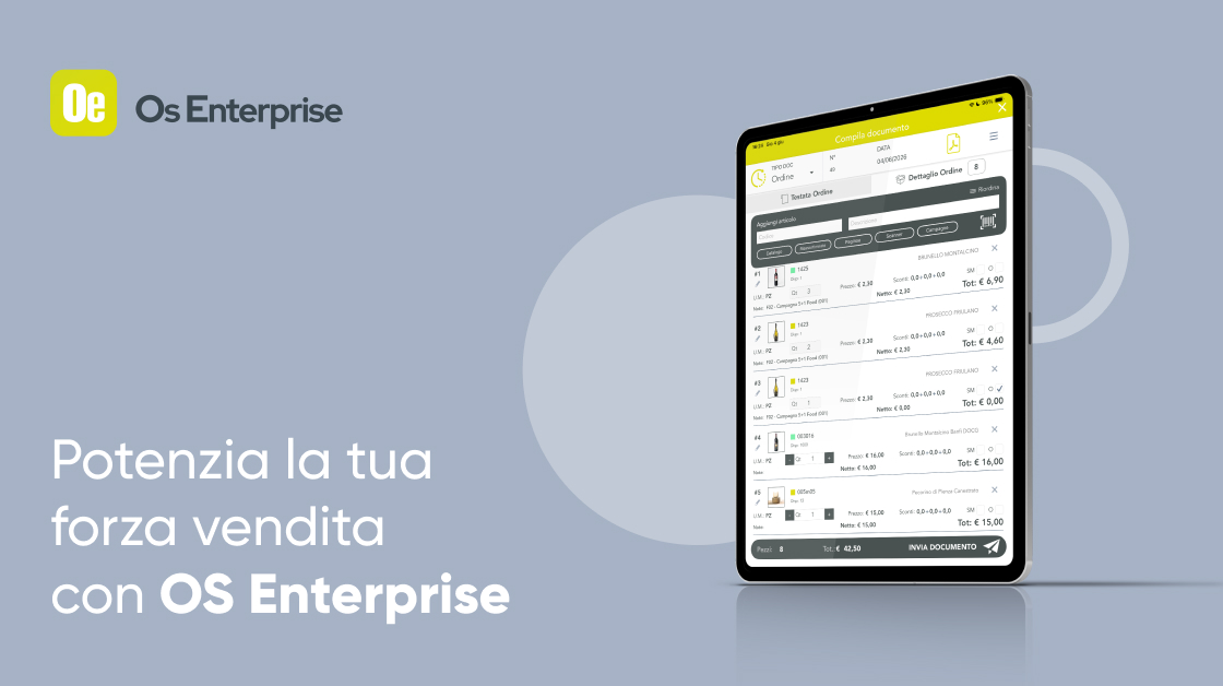 App per agenti di commercio Order Sender